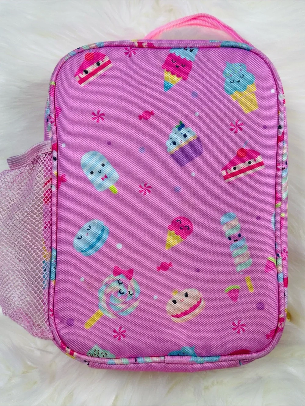 Girls Pink Glitter Cupcake Lunch Box - Sequin Snack Print
